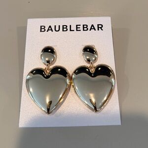 BaubleBar Shiny Gold Heart Earrings